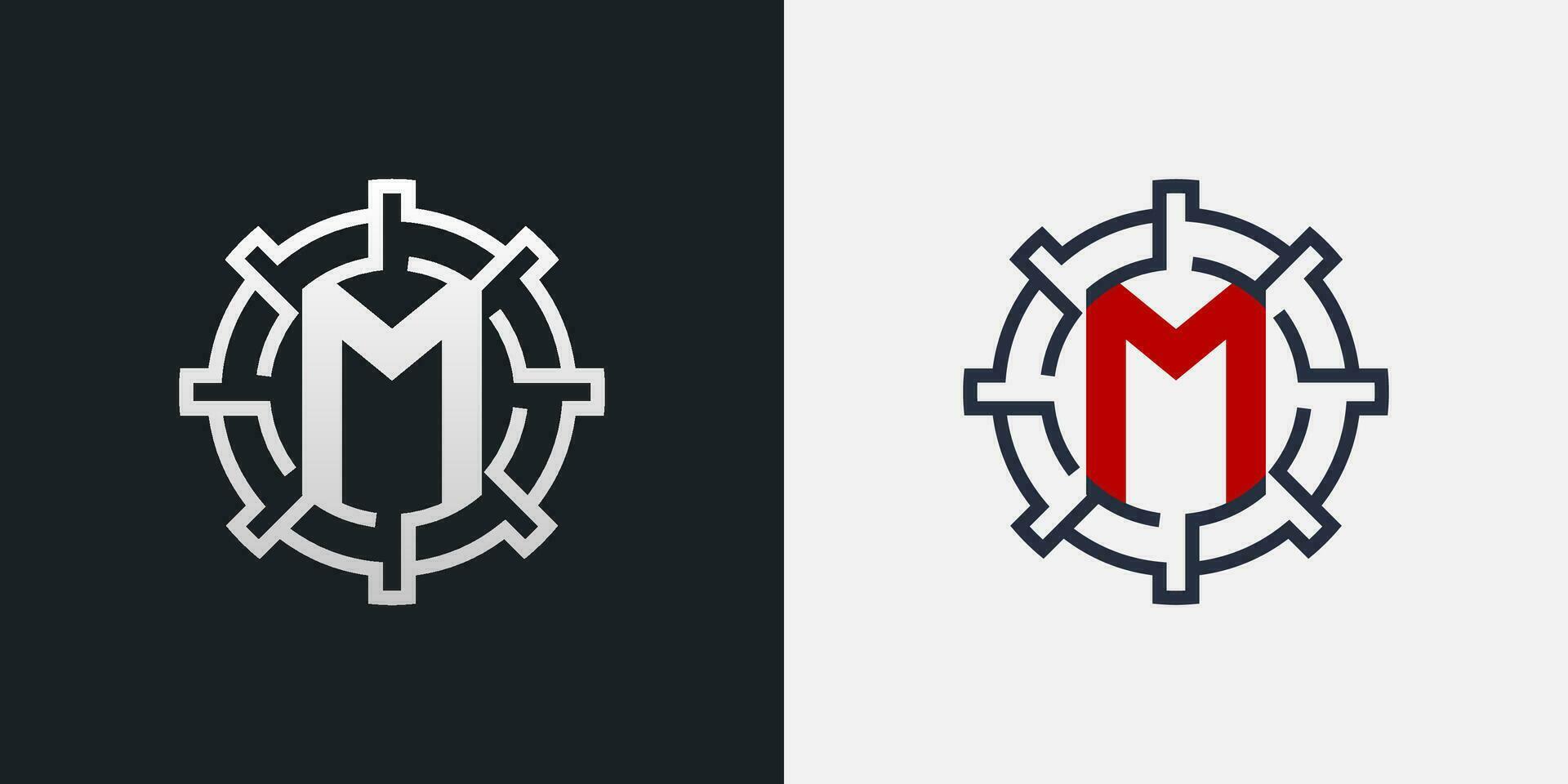 m logo ontwerp. schoon en modern brief m logo in ronde vorm vector