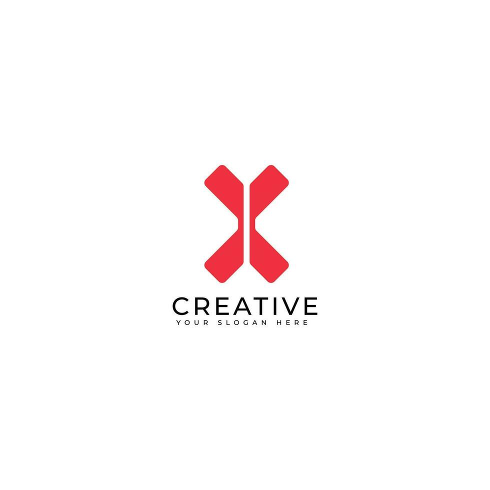 X brief modern, minimalistische en tijdloos logo vector