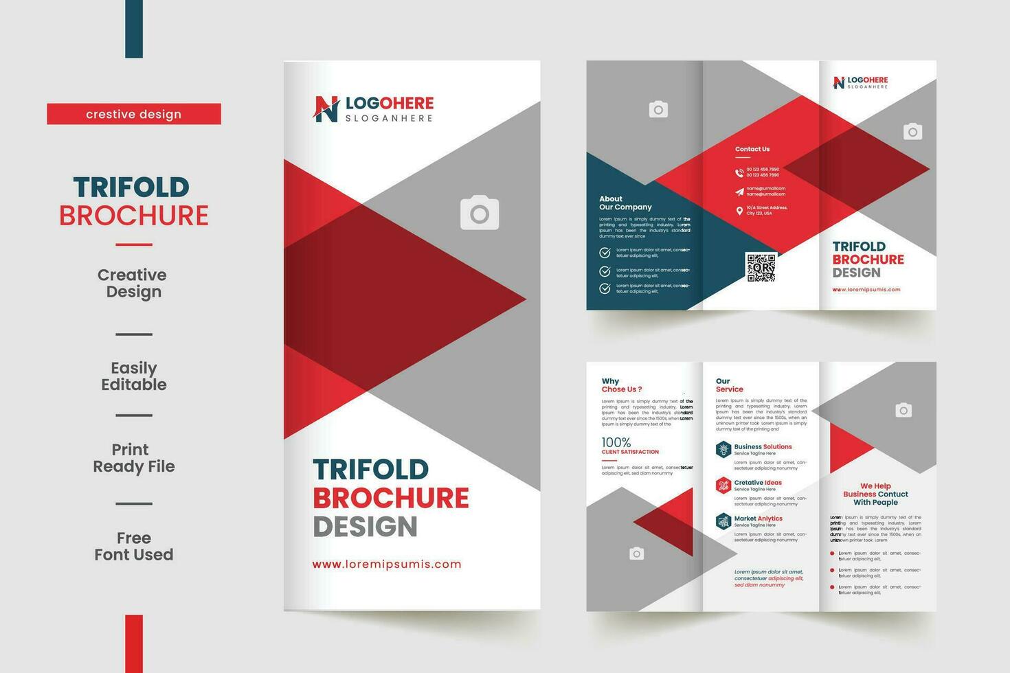 zakelijke bedrijf drievoud brochure sjabloon met a4 grootte vector