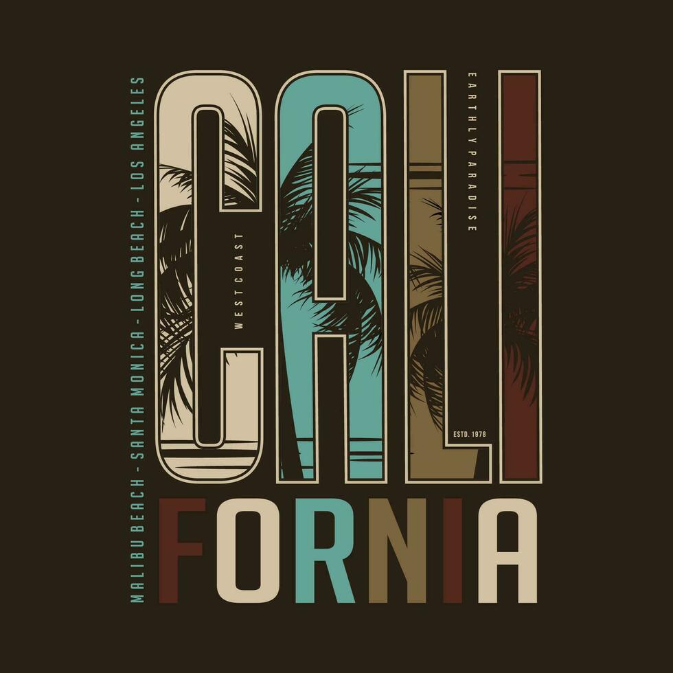 Californië strand grafisch, typografie vector, t overhemd ontwerp, illustratie, mooi zo voor gewoontjes stijl vector