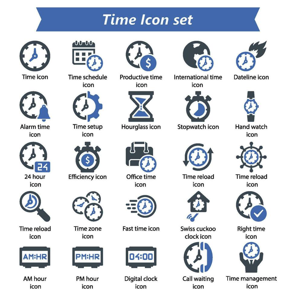 tijd pictogramserie vector