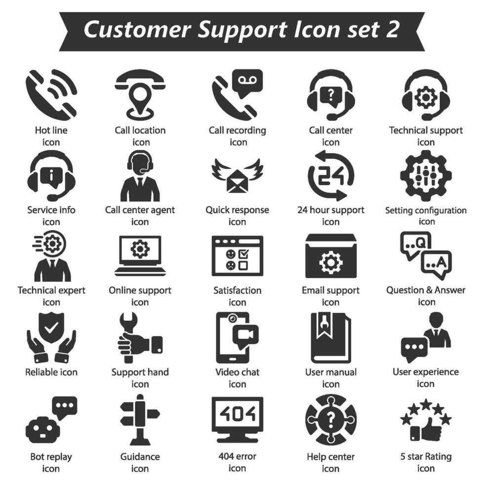 klant ondersteuning icoon reeks 2 vector