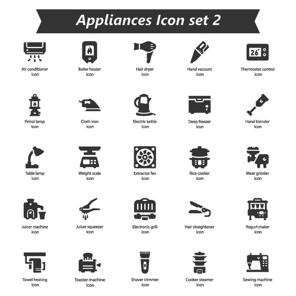 huishoudelijke apparaten icoon reeks 2 vector