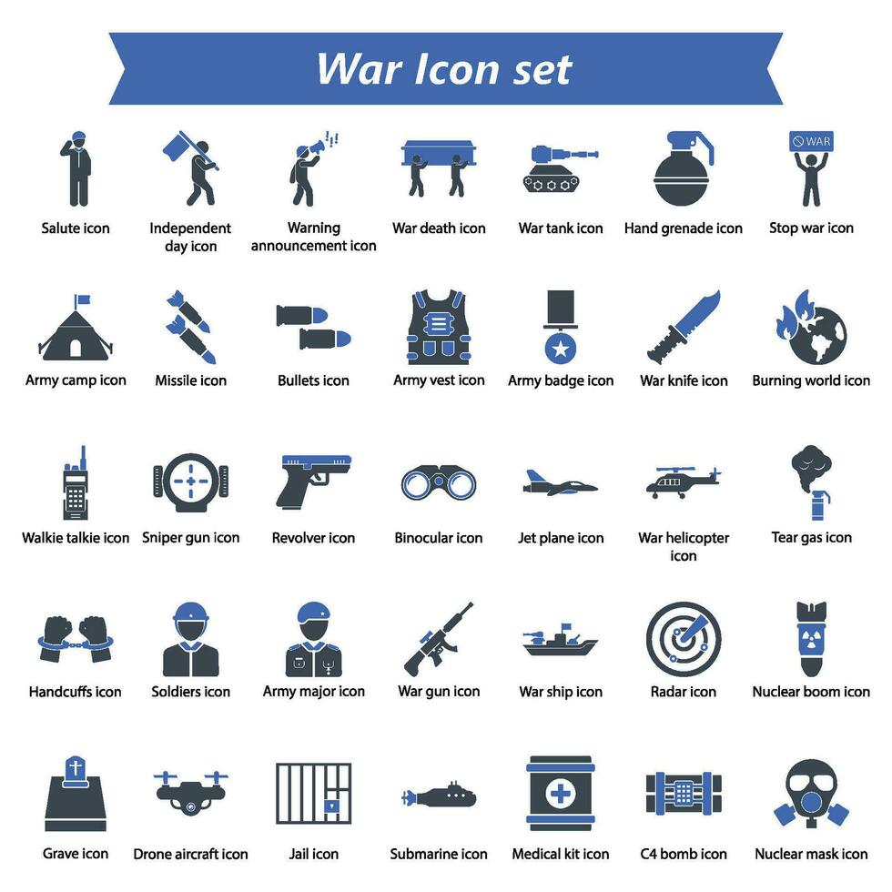 oorlog icoon reeks vector