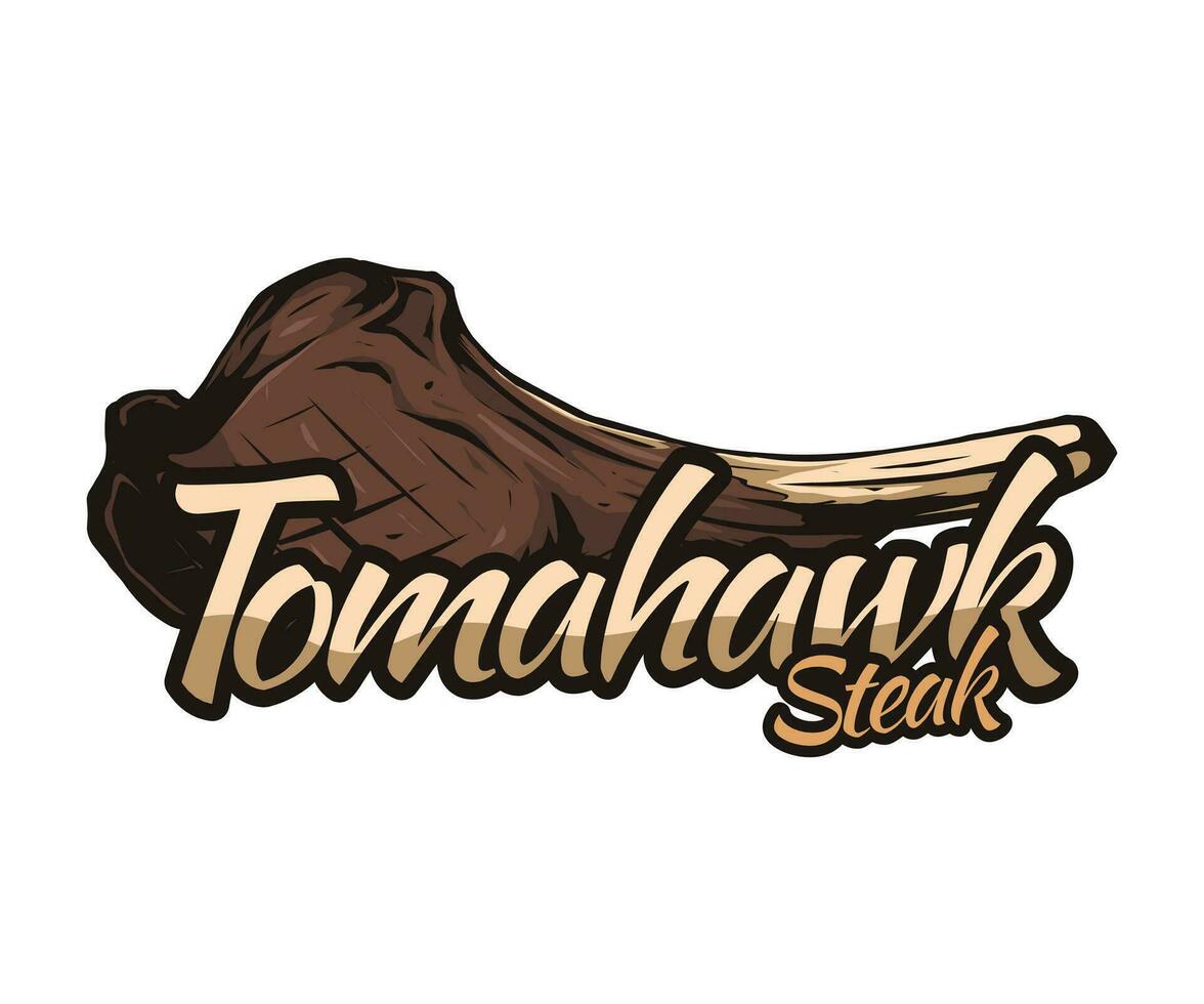 tomahawk steak vector logo ontwerp