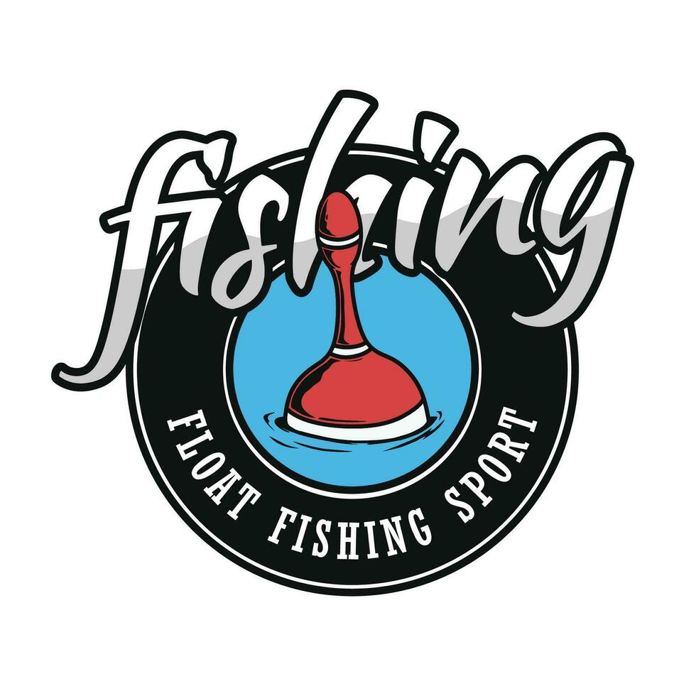 vlotter visvangst sport logo ontwerp vector