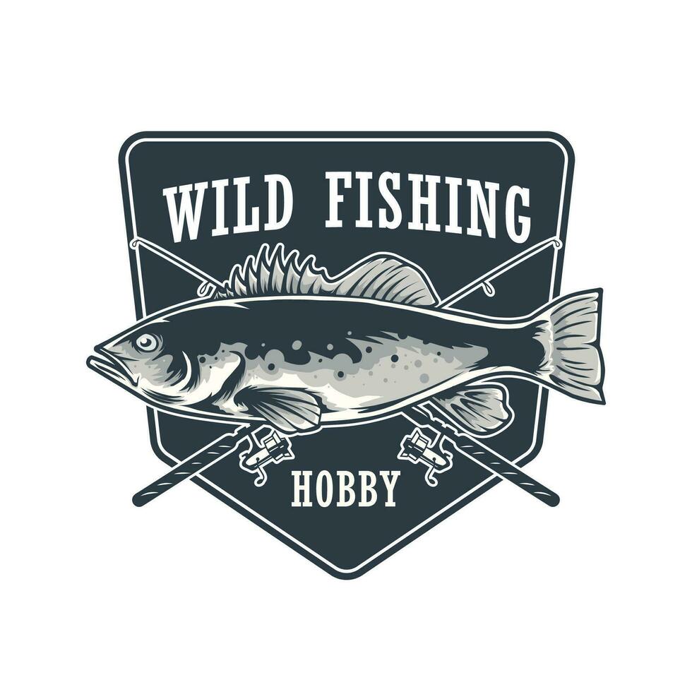 wild visvangst hobby logo concept vector