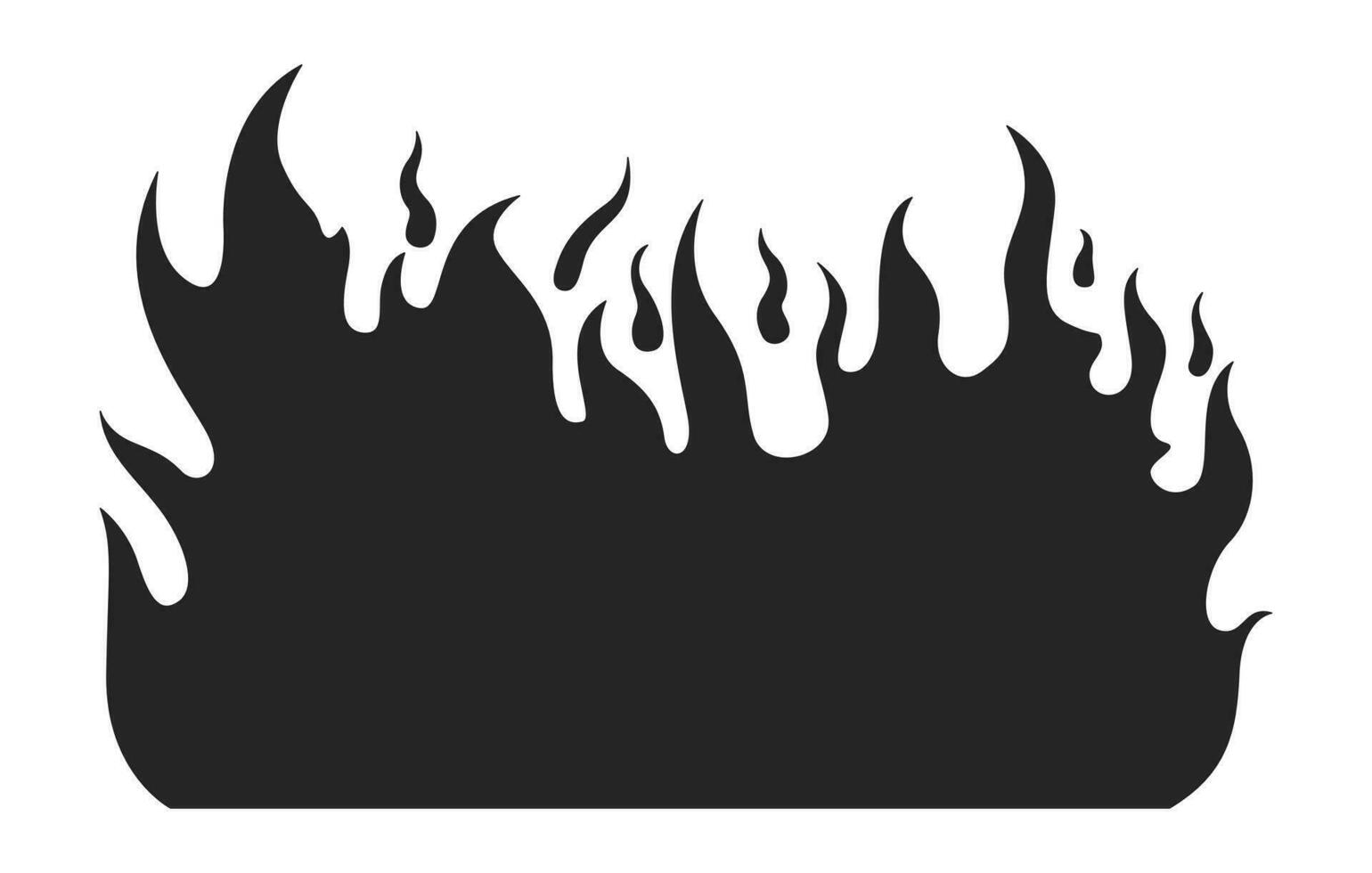 brandend vlam zwart en wit 2d lijn tekenfilm voorwerp. knetteren brand geïsoleerd vector schets item. wildvuur heet gevaarlijk. vuurlicht kampvuur. inferno uitbarsten monochromatisch vlak plek illustratie