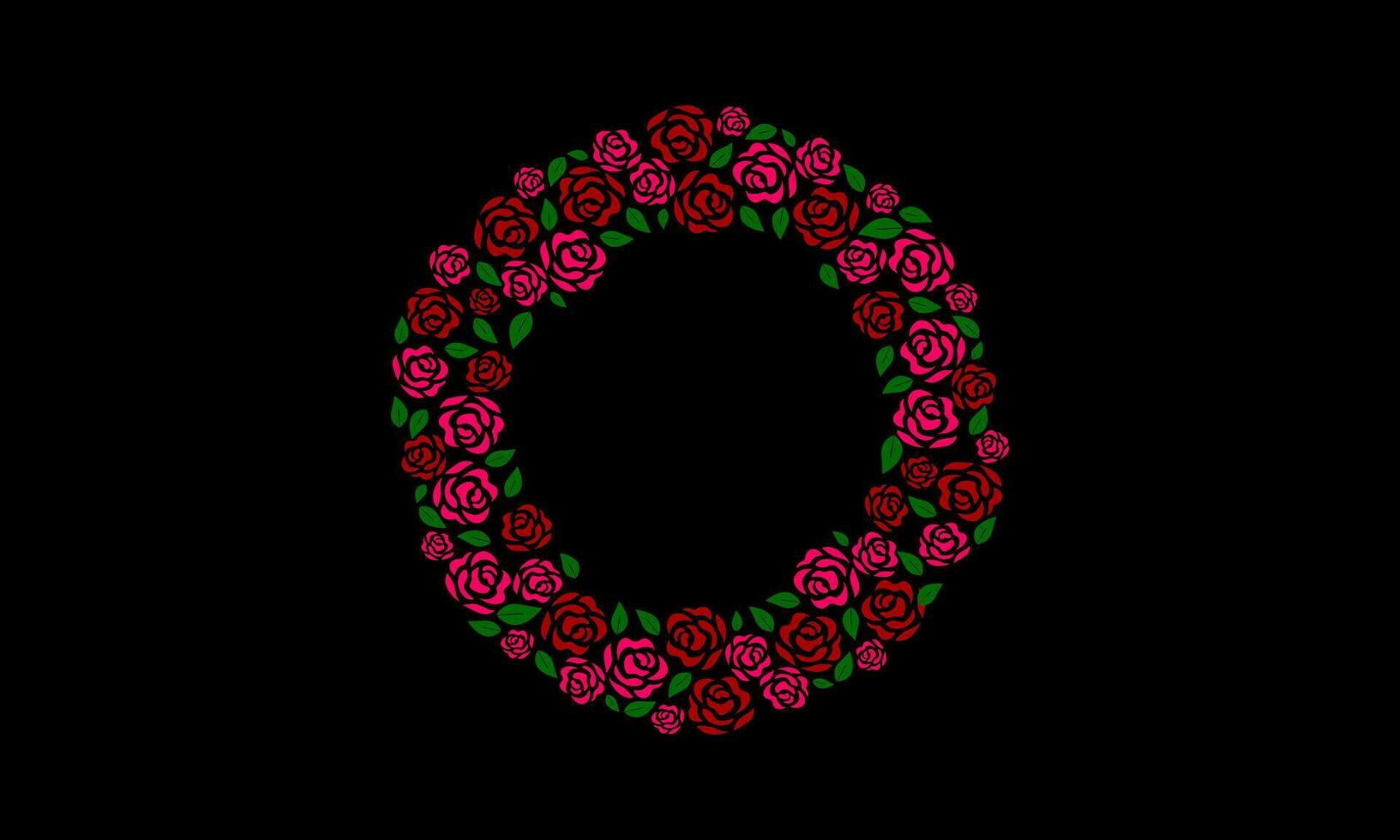 delicaat roos bloemen vector ontwerp ronde kader voor uitnodiging kaarten, opslaan de datum, bruiloft kaart ontwerp Aan zwart achtergrond.