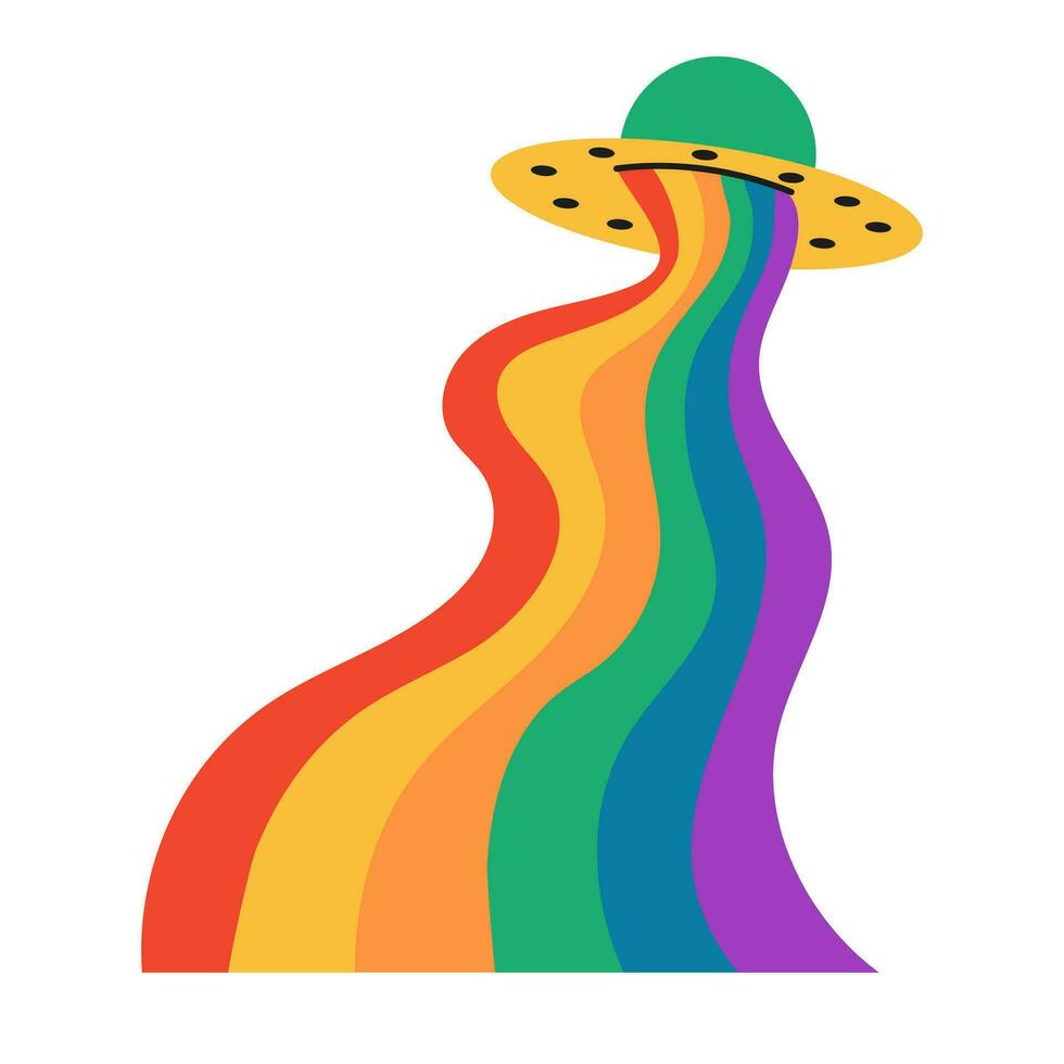 lgbt ufo geïsoleerd Aan wit achtergrond. regenboog. symbool van de lgbt trots gemeenschap. vector