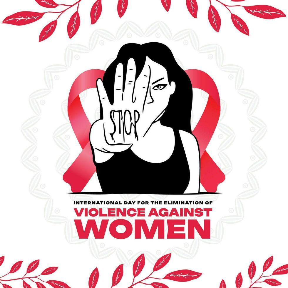 Internationale dag voor de eliminatie van geweld tegen Dames sociaal media post banier sjabloon vector