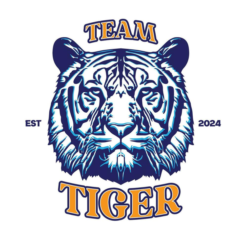 tijger gezicht vector illustratie, perfect voor sport team mascotte logo en t overhemd ontwerp
