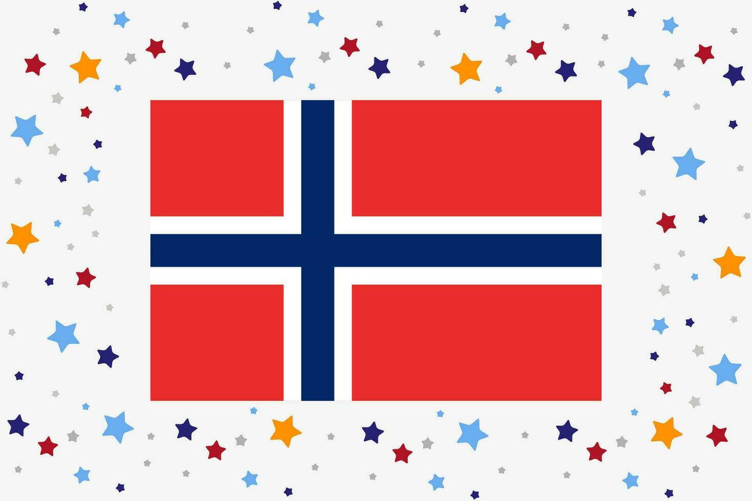 Noorwegen vlag onafhankelijkheid dag viering met sterren vector