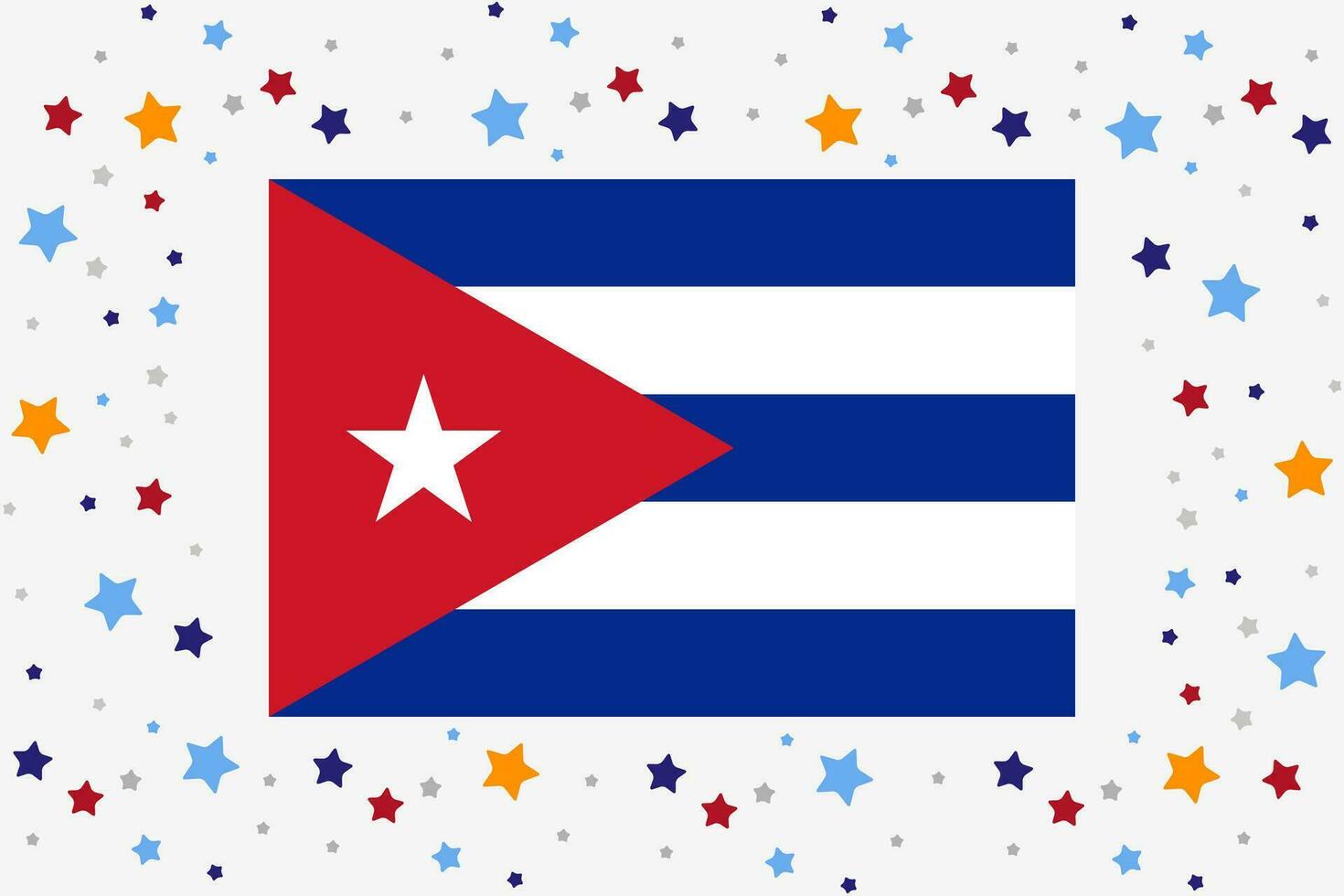 Cuba vlag onafhankelijkheid dag viering met sterren vector