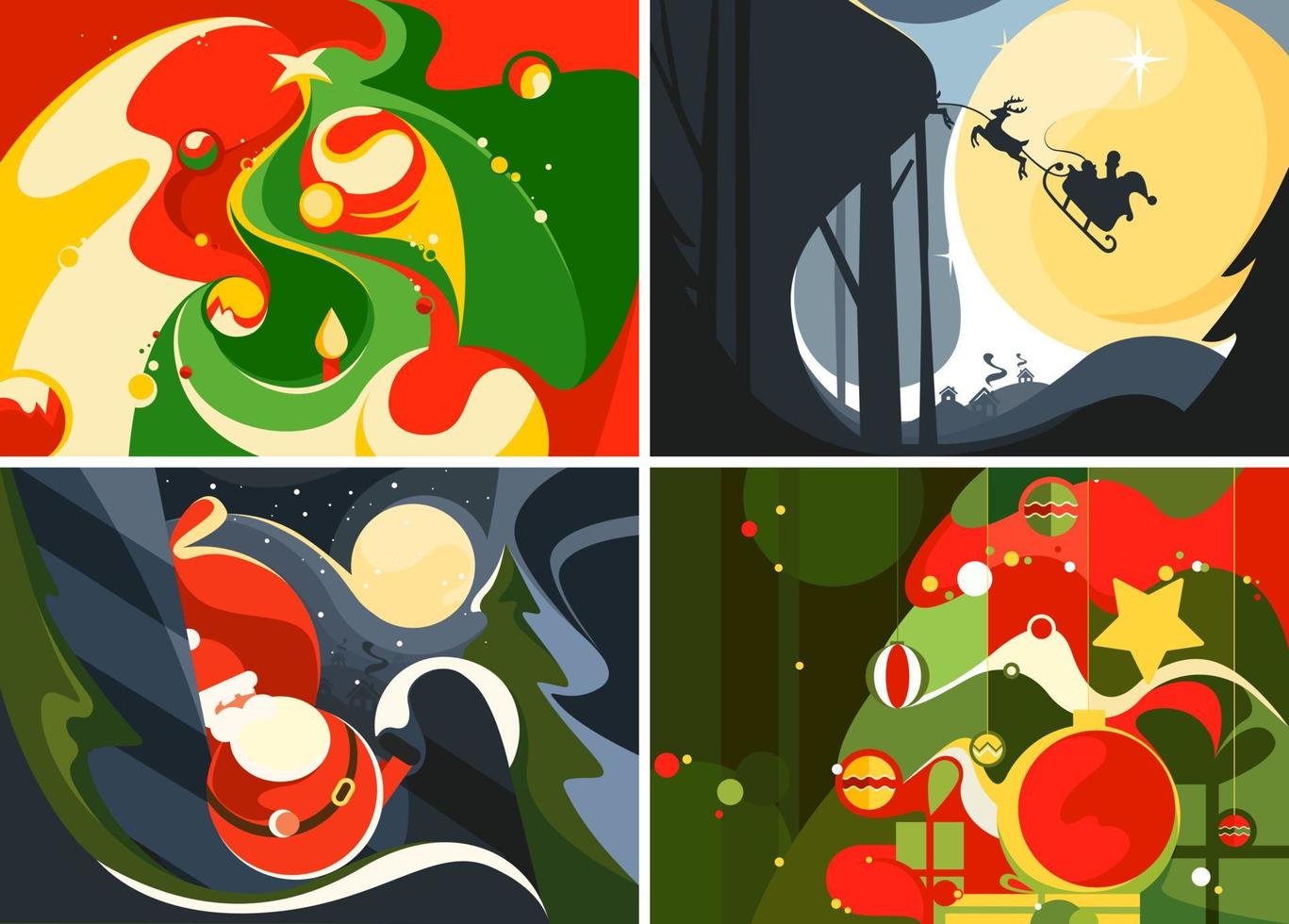 verzameling kerstbanners. verschillende ansichtkaarten sjablonen. vector