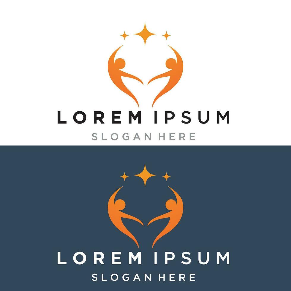 succes mensen ster logo vector ontwerp sjabloon