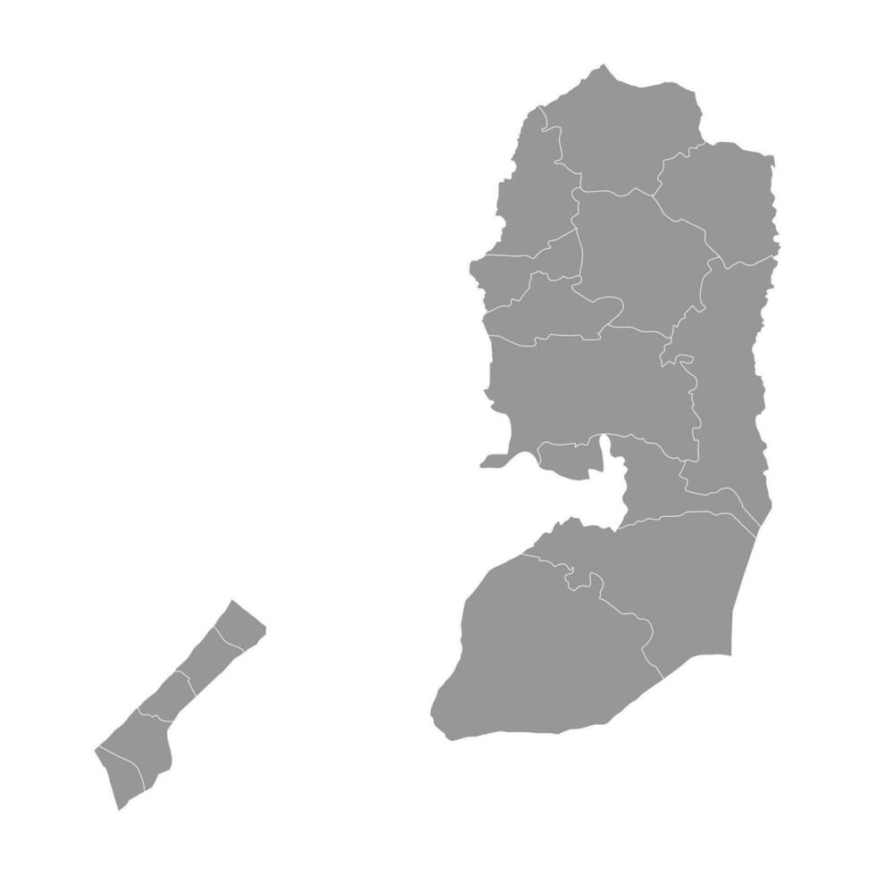 Palestina kaart met administratief divisies. vector illustratie.