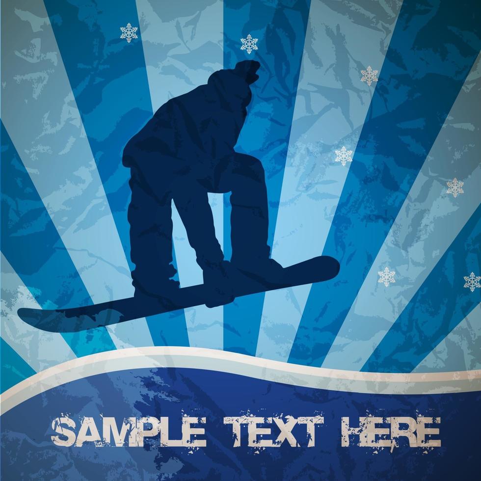 snowboarden op blauw vector