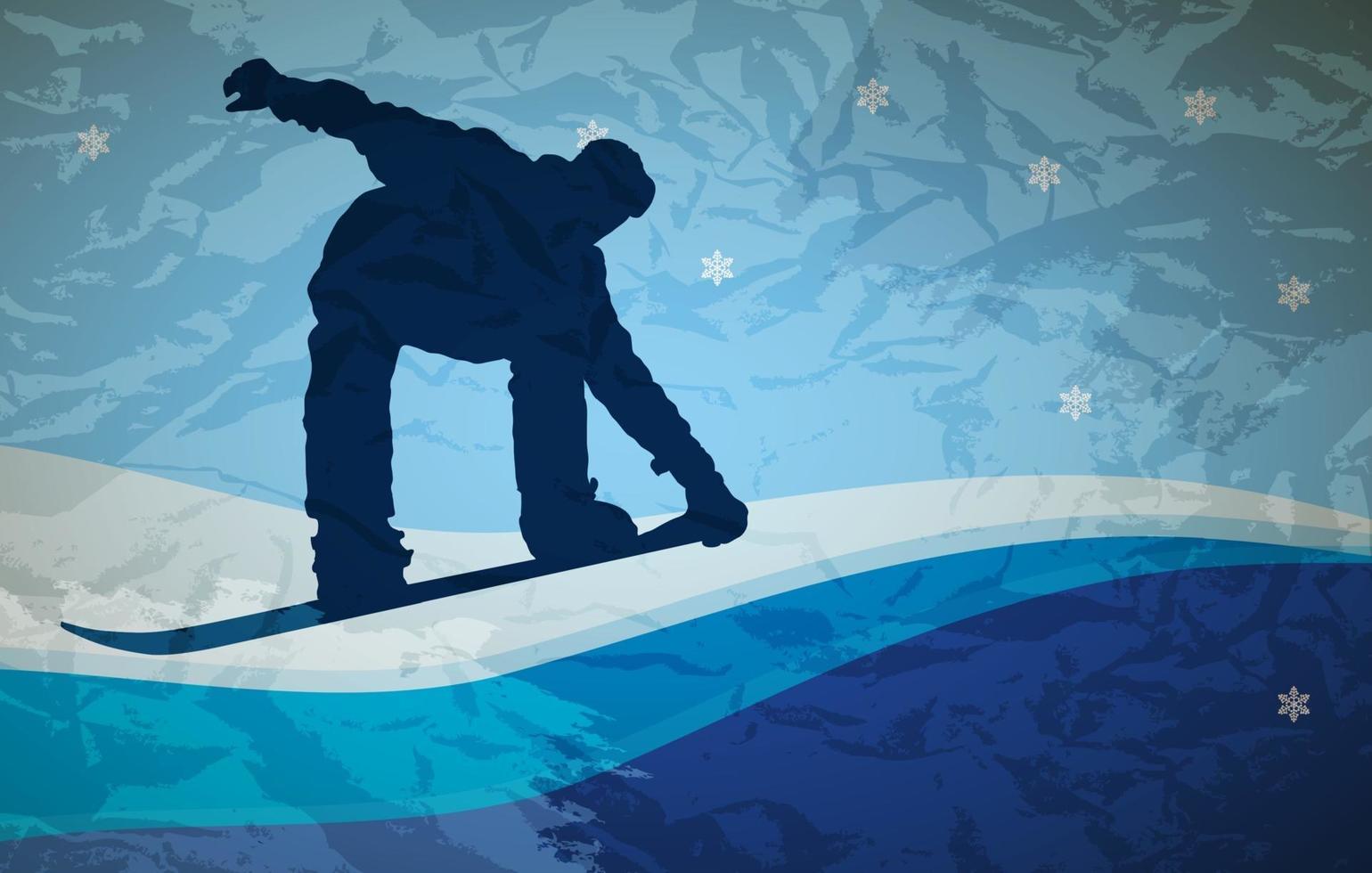 snowboarden op blauw vector
