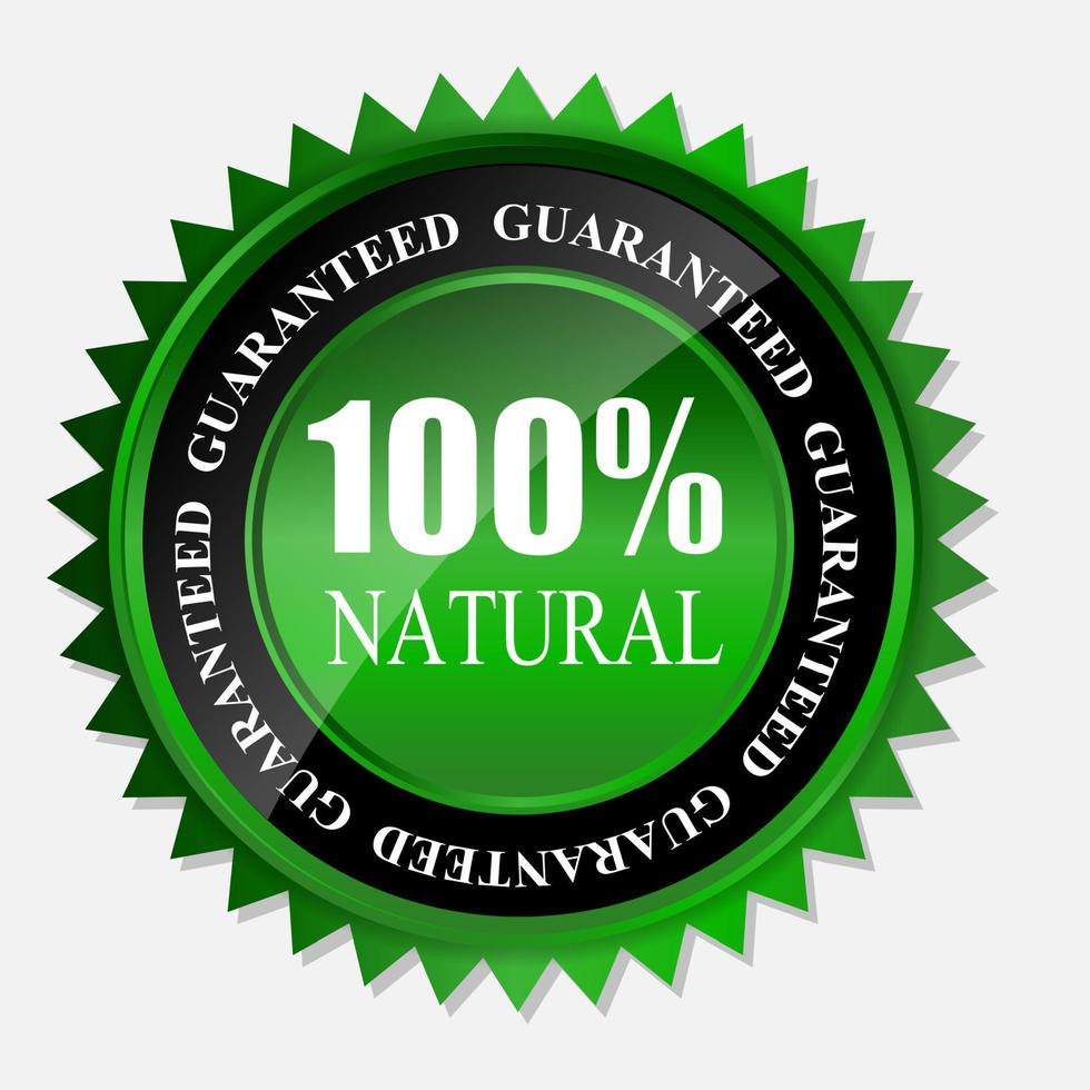 100 natuurlijke groene label geïsoleerd op white.vector afbeelding vector