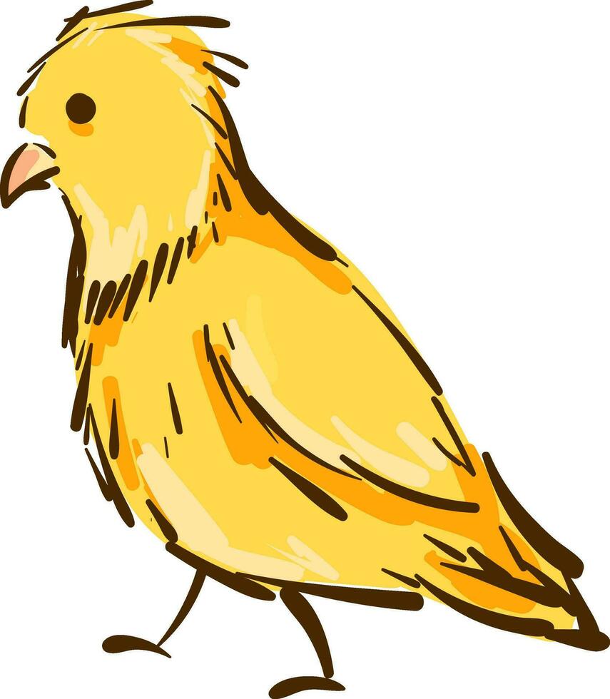 vector illustratie van een geel kanarie vogel Aan wit achtergrond.