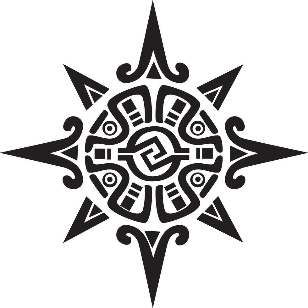mayan of Inca symbool van een zon of ster vector