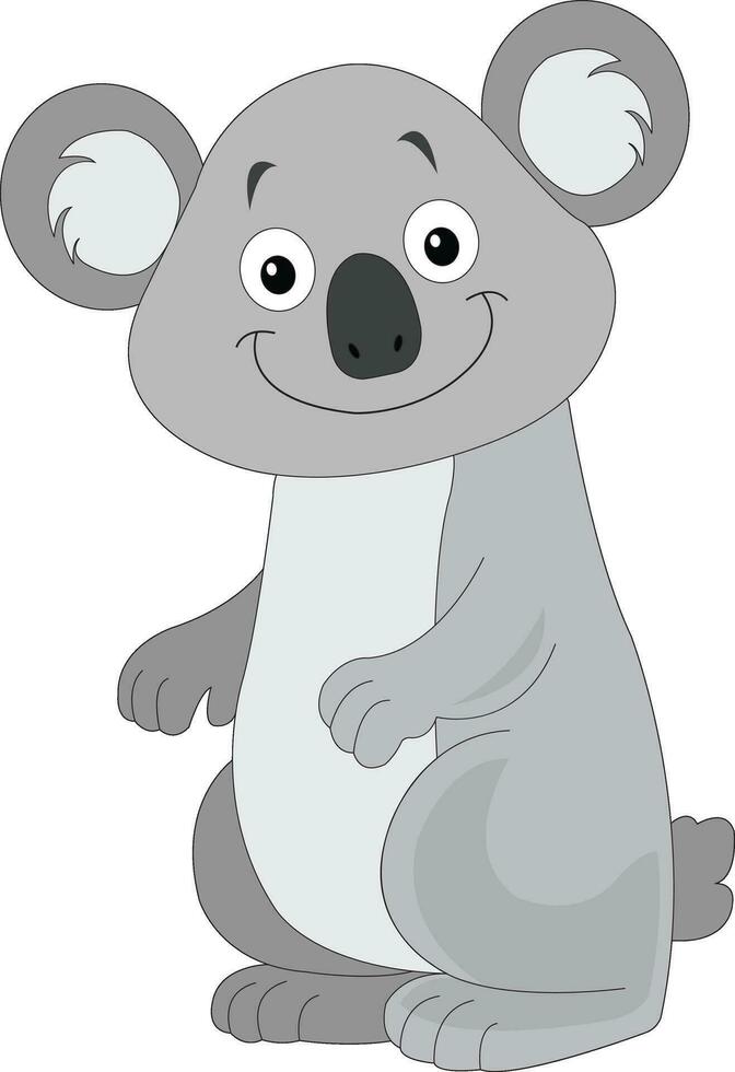 schattig grijs koala, illustratie vector