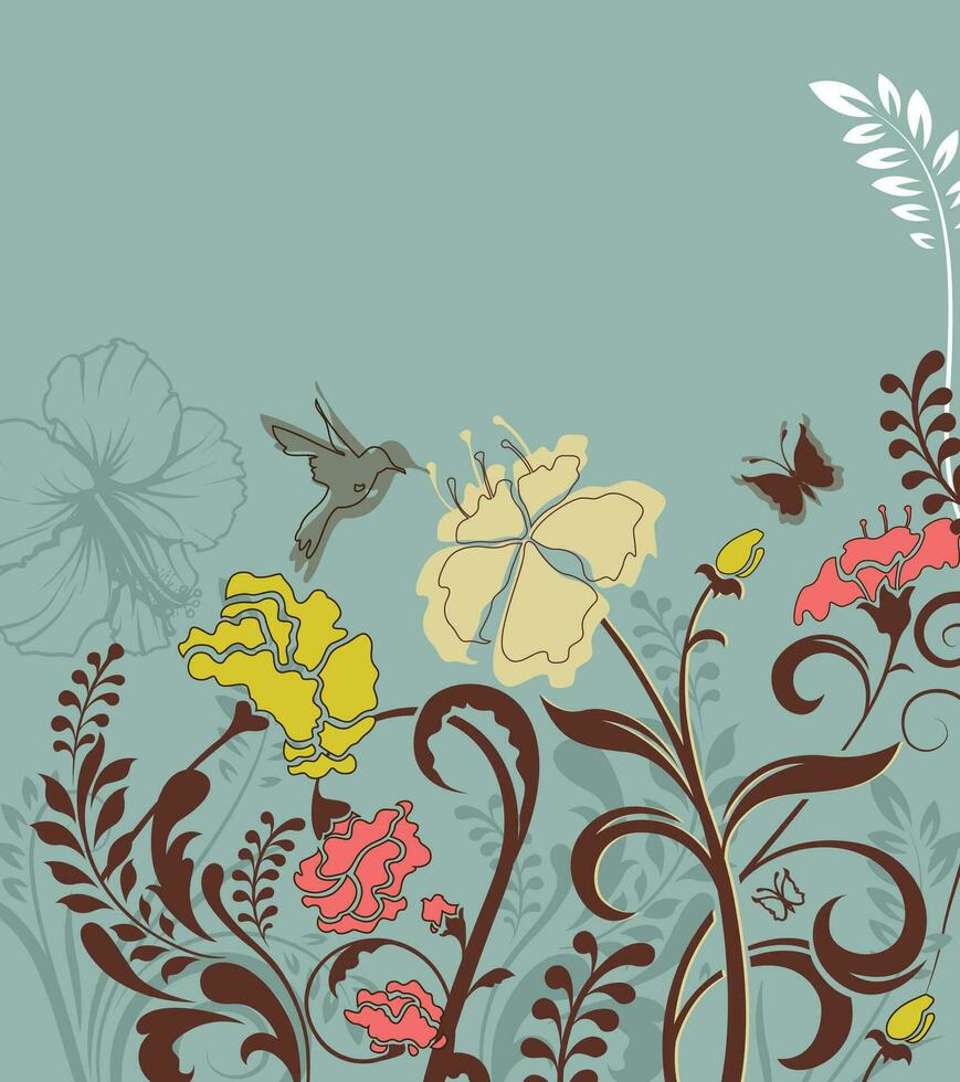 wijnoogst uitnodiging kaart met overladen elegant retro abstract bloemen ontwerp vector