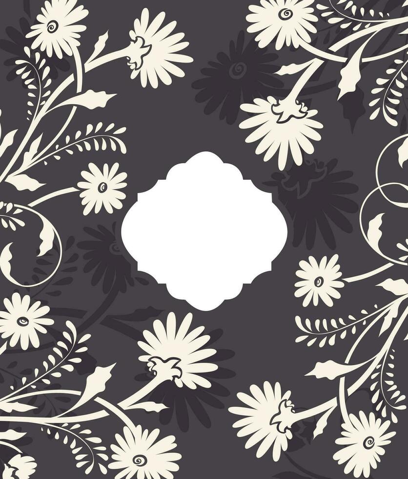 wijnoogst uitnodiging kaart met overladen elegant retro abstract bloemen ontwerp vector