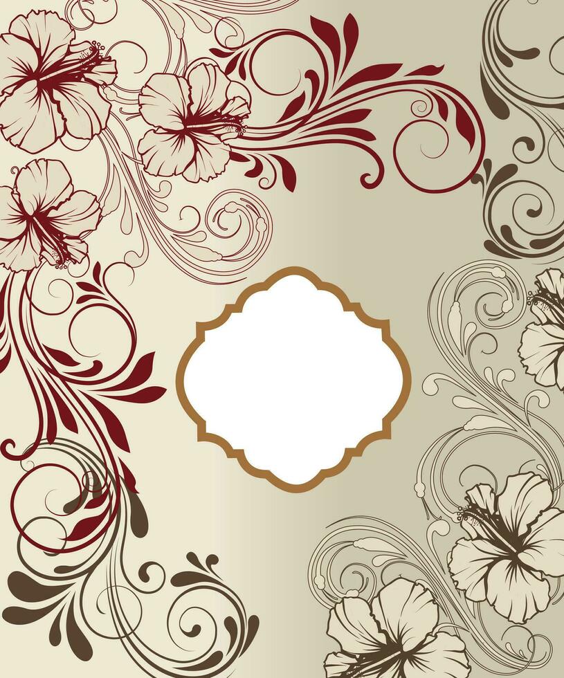 wijnoogst uitnodiging kaart met overladen elegant retro abstract bloemen ontwerp vector