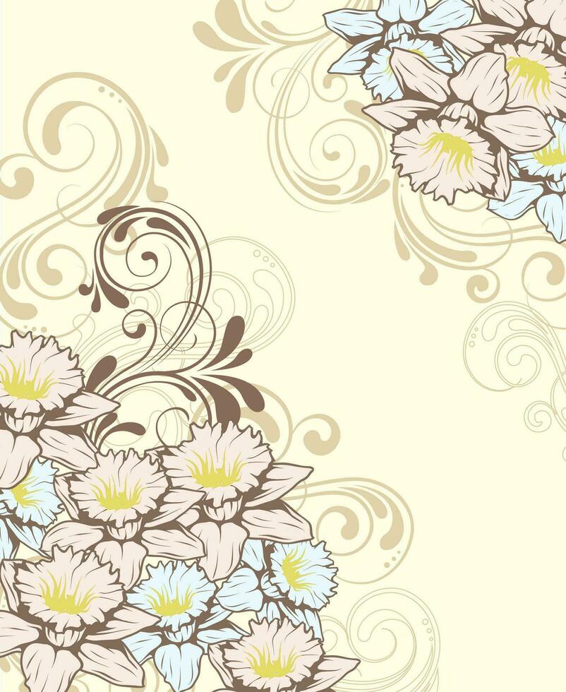 wijnoogst uitnodiging kaart met overladen elegant retro abstract bloemen ontwerp vector