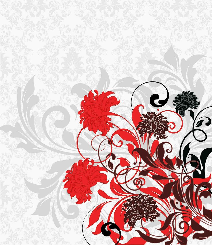 wijnoogst uitnodiging kaart met overladen elegant retro abstract bloemen ontwerp vector