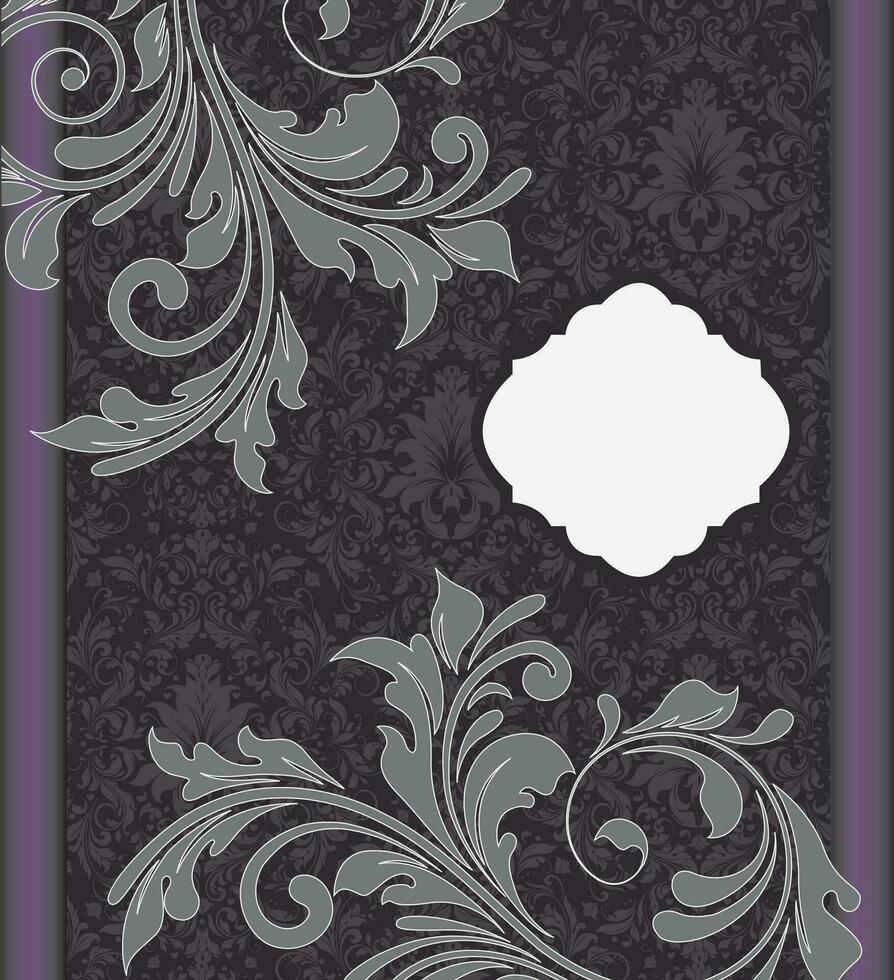 wijnoogst uitnodiging kaart met overladen elegant retro abstract bloemen ontwerp vector