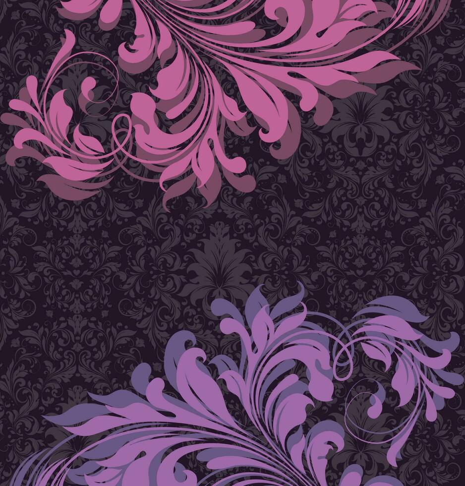 wijnoogst uitnodiging kaart met overladen elegant retro abstract bloemen ontwerp vector