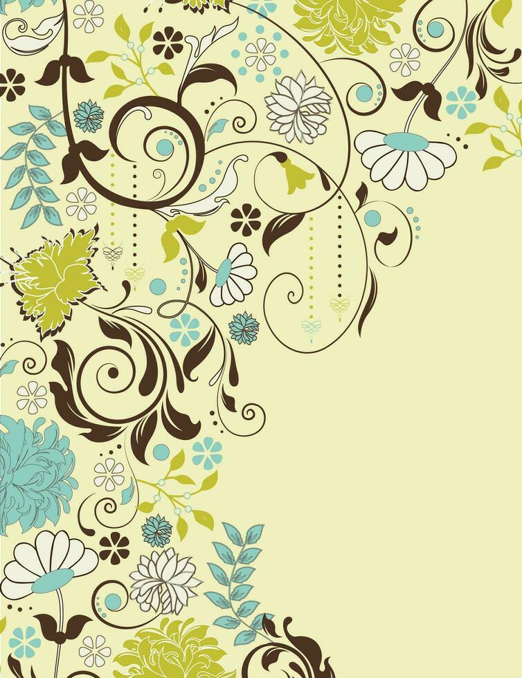 wijnoogst uitnodiging kaart met overladen elegant retro abstract bloemen ontwerp vector