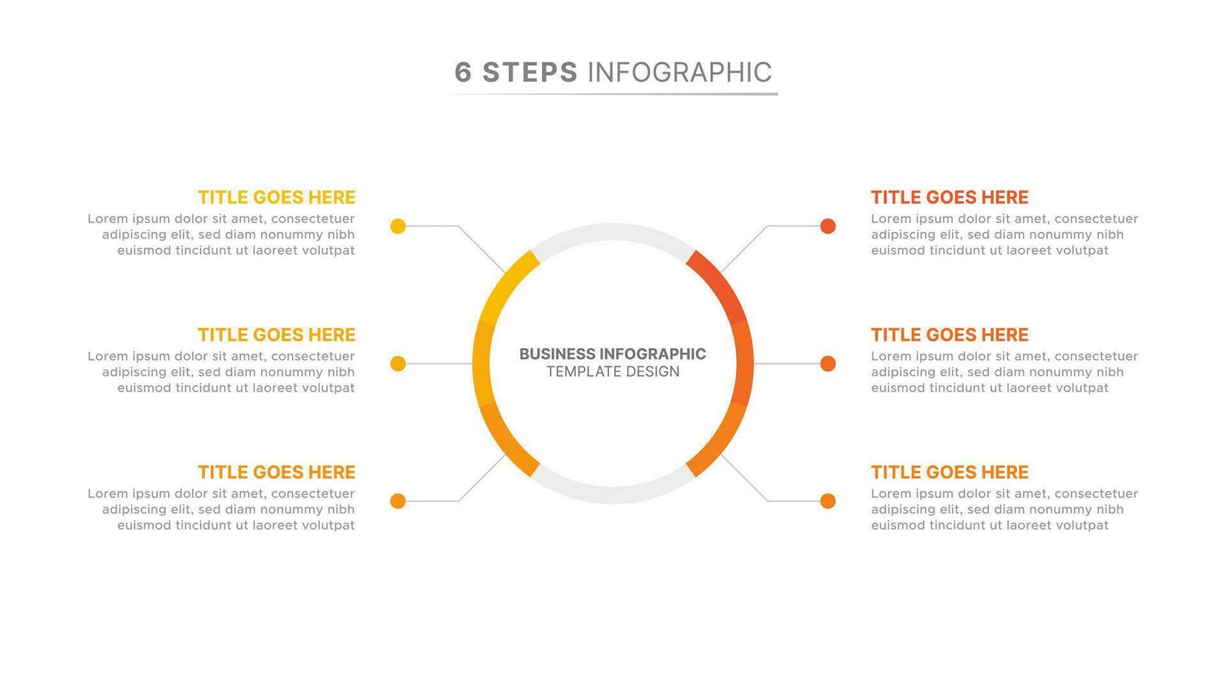 cirkel ronde infographic ontwerp sjabloon met zes opties vector