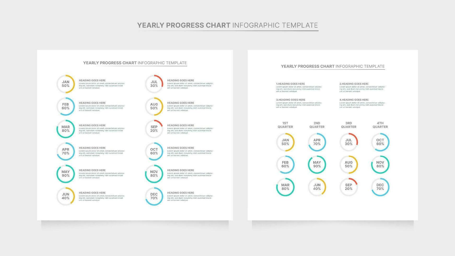 jaarlijks vooruitgang tabel infographic sjabloon ontwerp vector