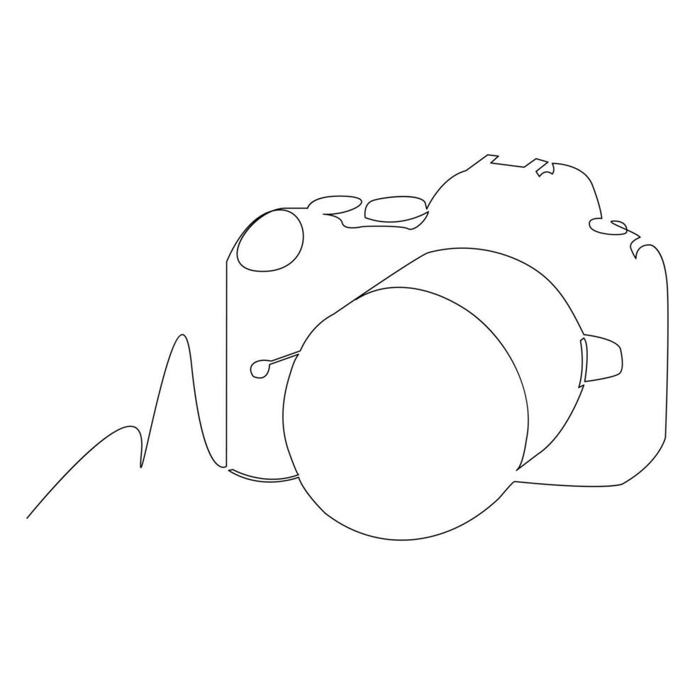 camera doorlopend single lijn vector kunst tekening en illustratie