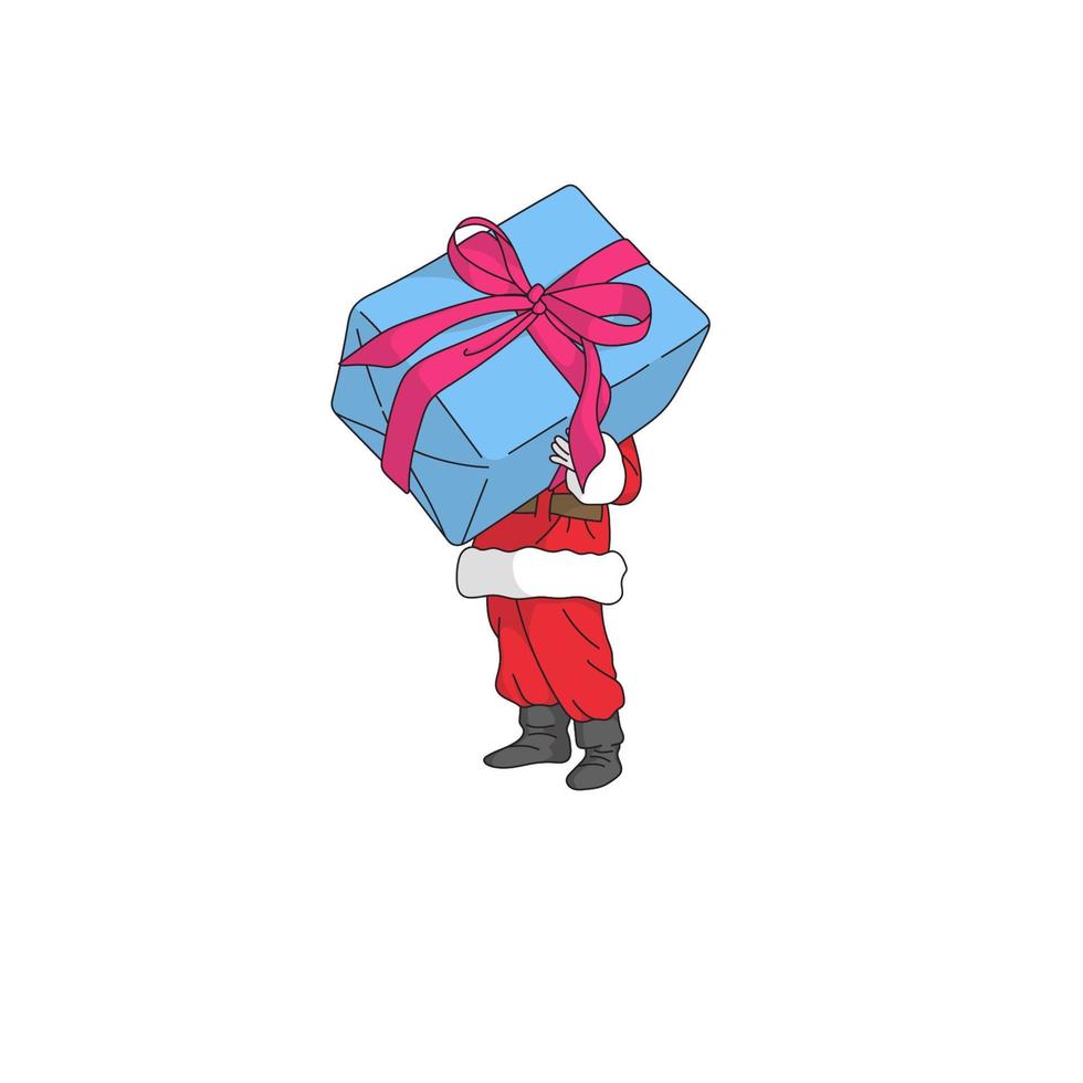 Kerstman met grote blauwe huidige illustratie vector