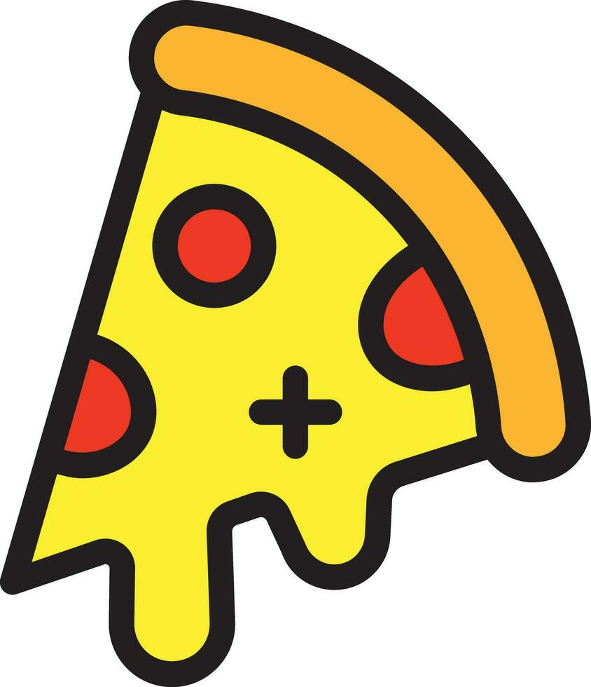 kip peperoni pizza plak illustratie vector