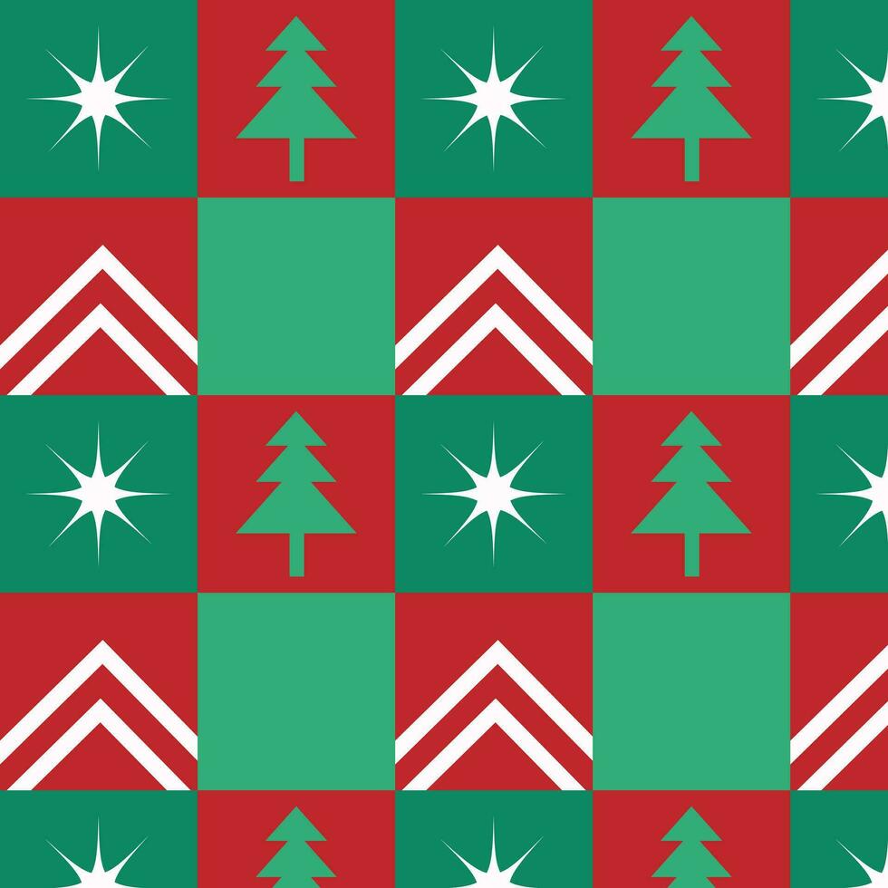 Kerstmis achtergrond met sneeuwvlokken. nieuw jaar patroon in bauhaus stijl. Kerstmis achtergrond in bauhaus stijl. vector illustratie