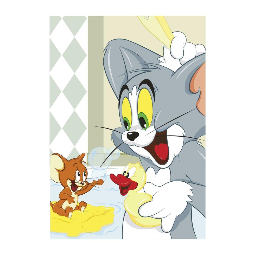 tekenfilm illustratie van Tom en Jerry voor redactioneel formaat vector