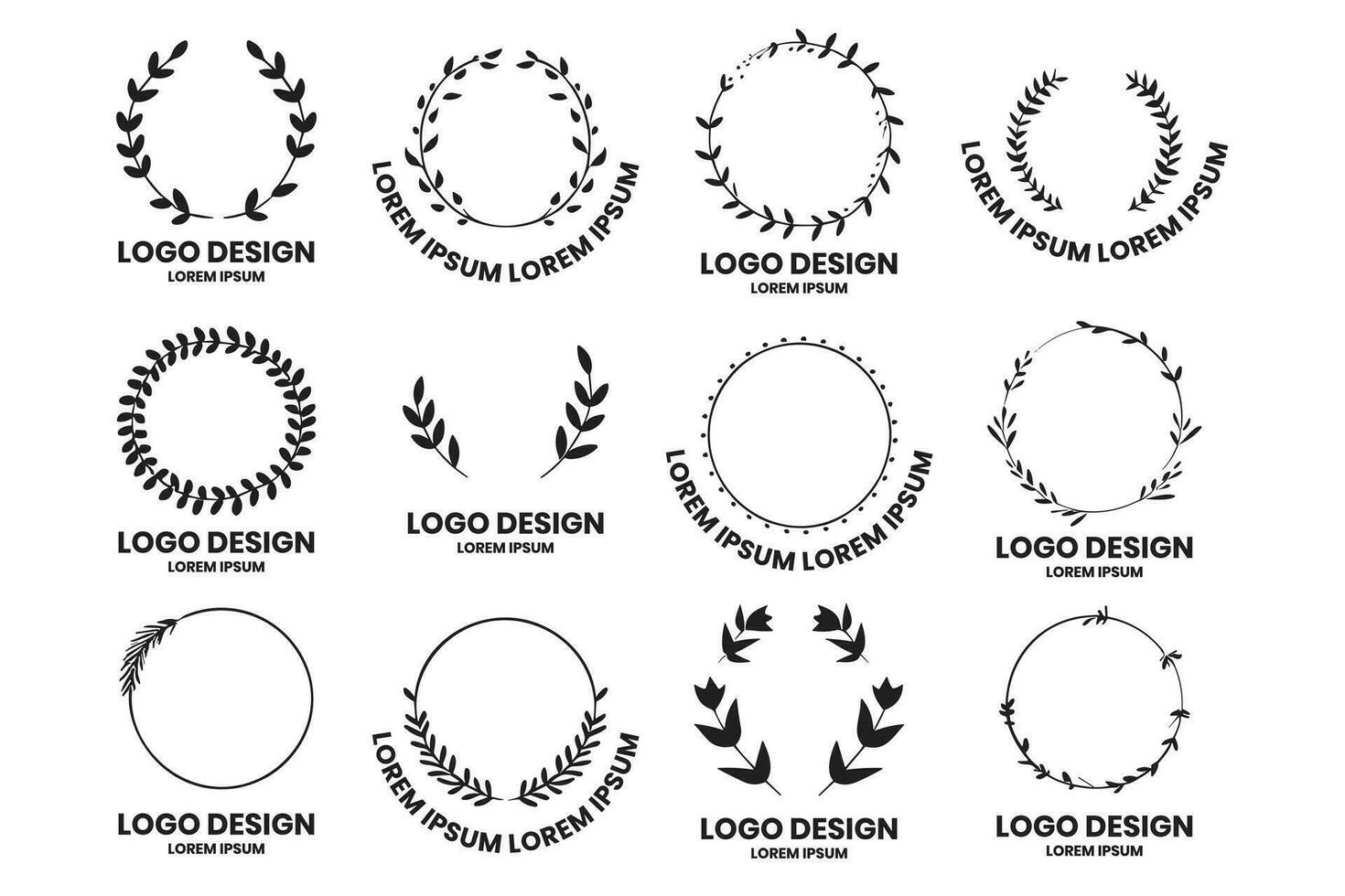 bloem of blad logo in een minimalistische stijl voor decoratie vector