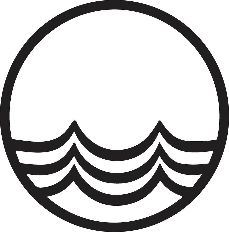 zee of Golf logo in een minimalistische stijl voor decoratie vector