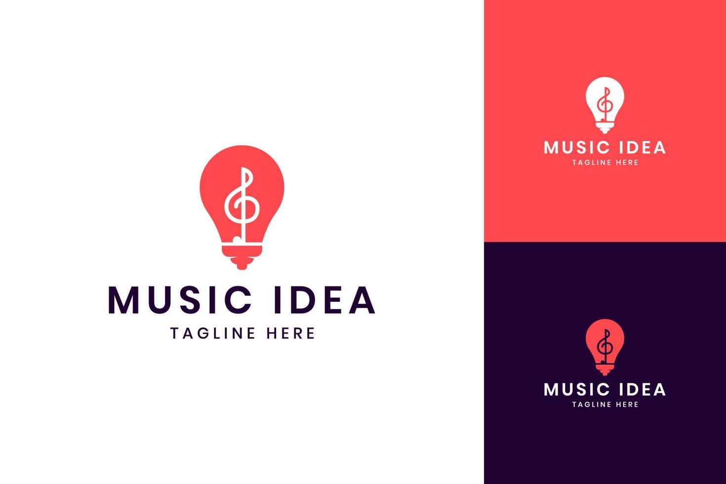 muziek idee negatief ruimte logo ontwerp vector