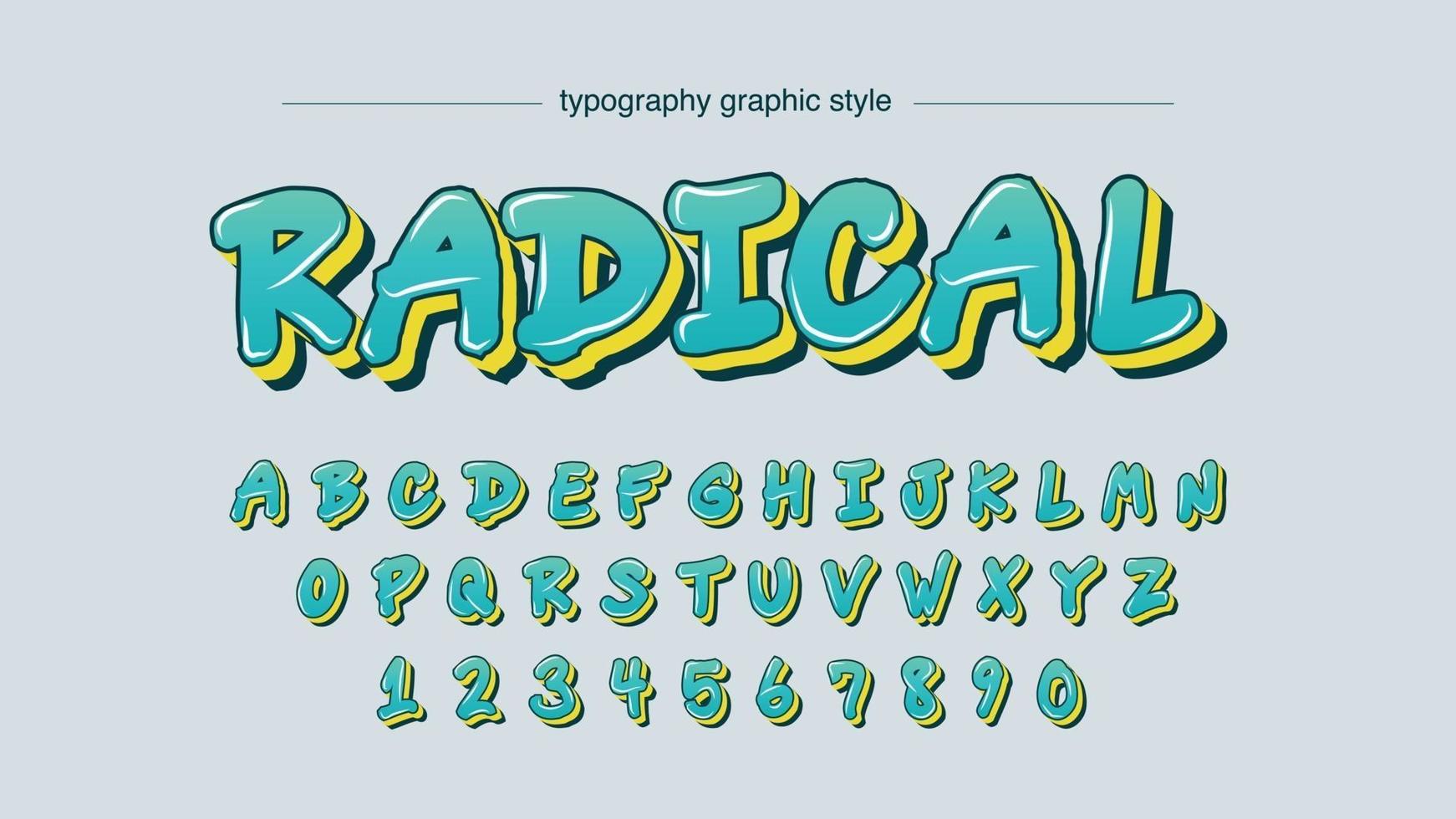 groen en geel vet penseel artistieke graffiti typografie vector