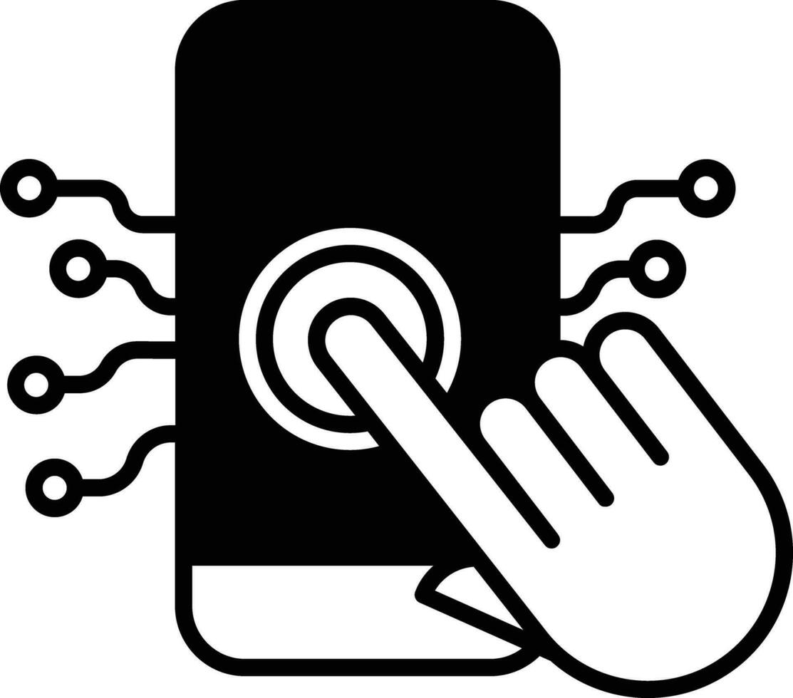 mobiel tech solide glyph vector illustratie