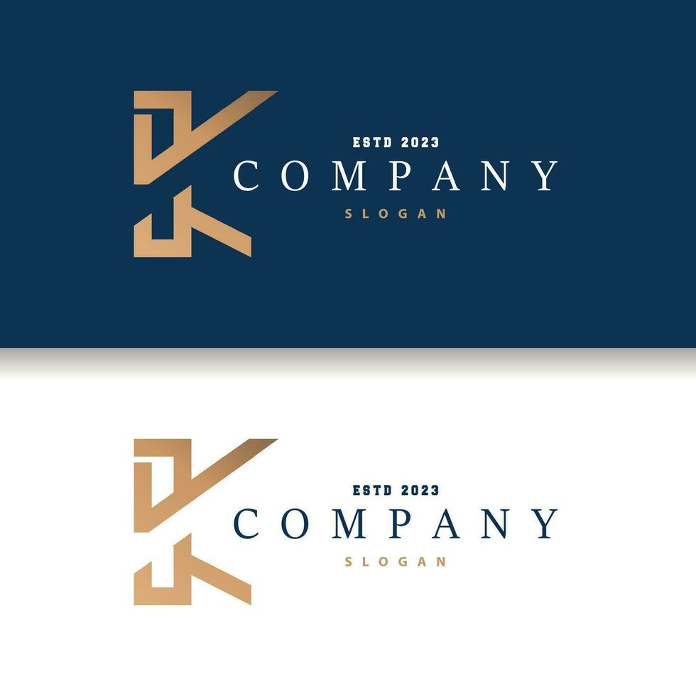 minimaal eerste k brief logo, modern en luxe meetkundig ontwerp, icoon vector sjabloon element