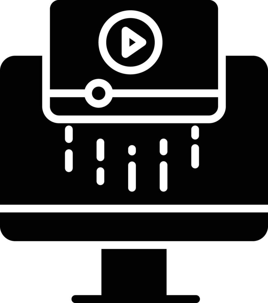 video streaming solide en glyph vector illustratie