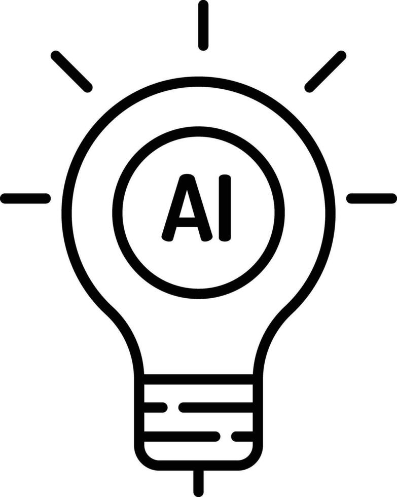 ai lamp schets vector illustratie icoon